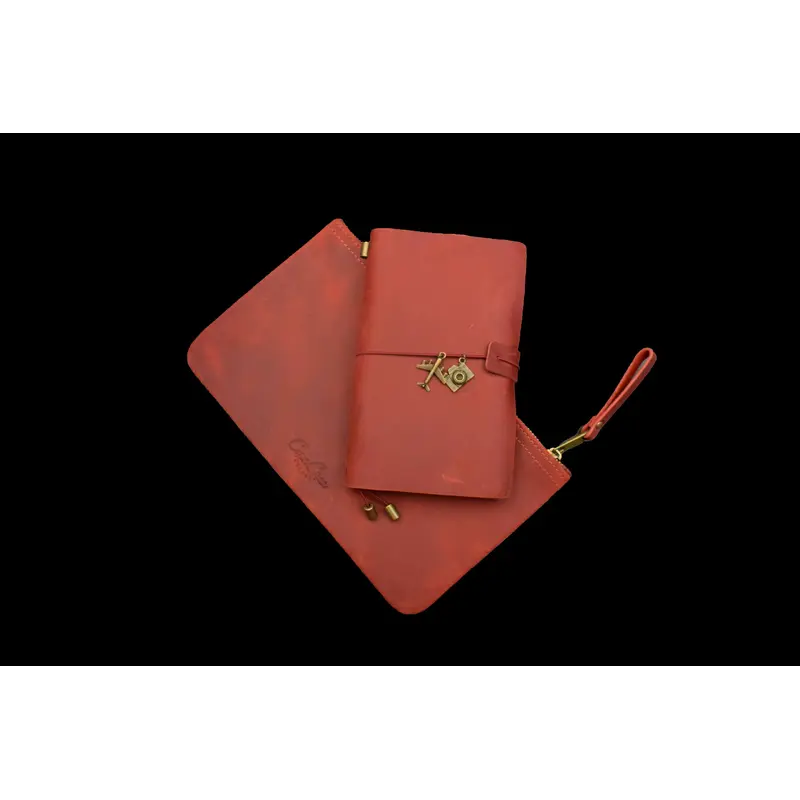 Traveler's Leather Set - Cardinal Red
