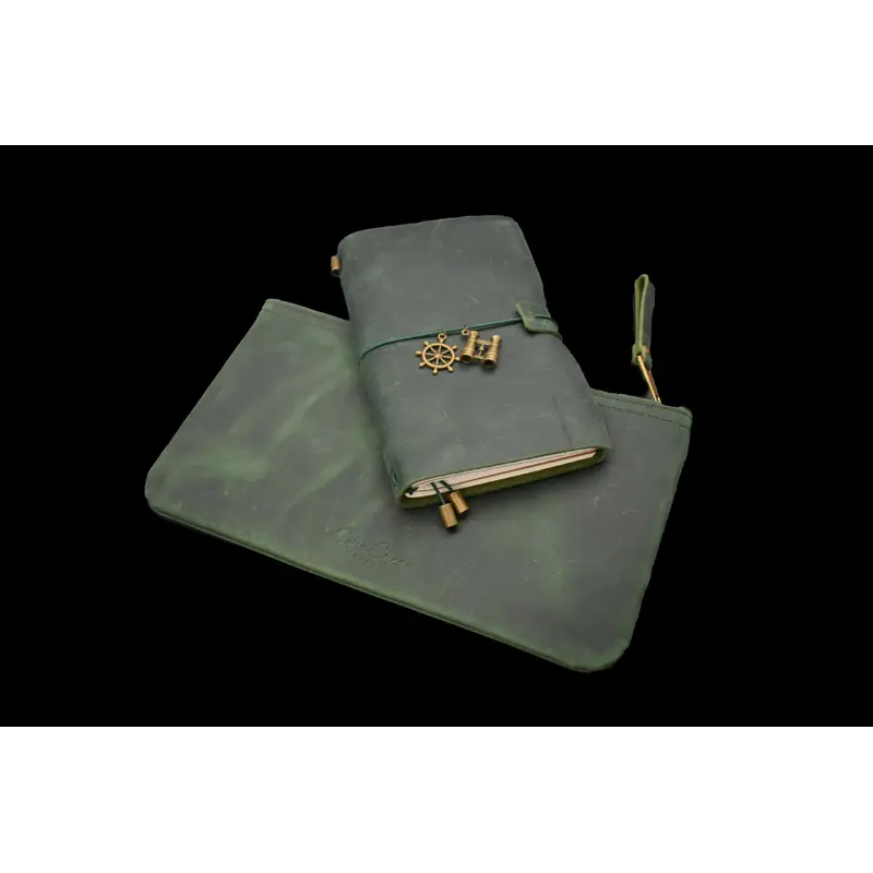 Traveler's Leather Set - Forest Green
