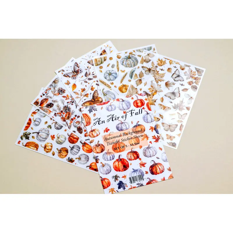 An Air of Fall Transfer Stickers Set of 5