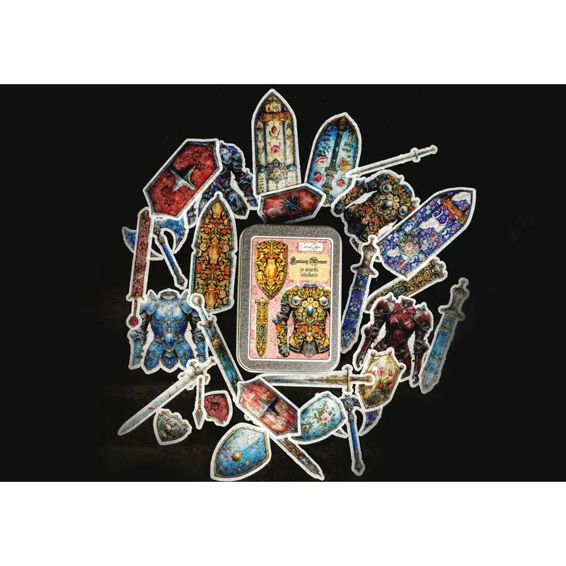 Fantasy Armor Sticker Tin Box