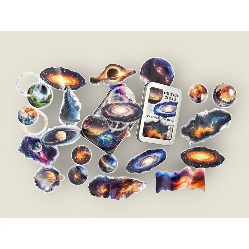 Outer Space Sticker Tin Box