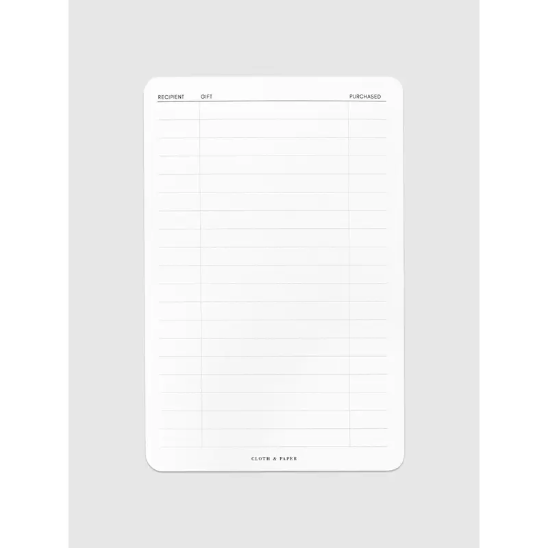 Gift List Notepad