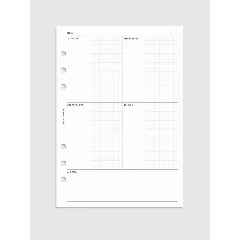 SWOT Analysis Planner Inserts | Refreshed Layout