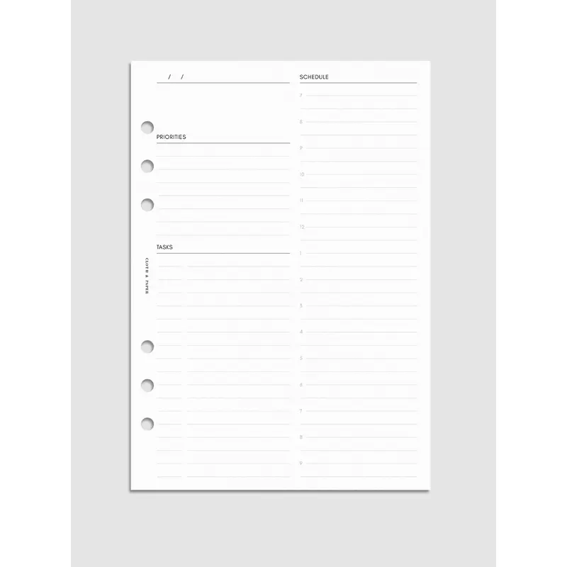 Undated Daily Planner Inserts | Refreshed Layout