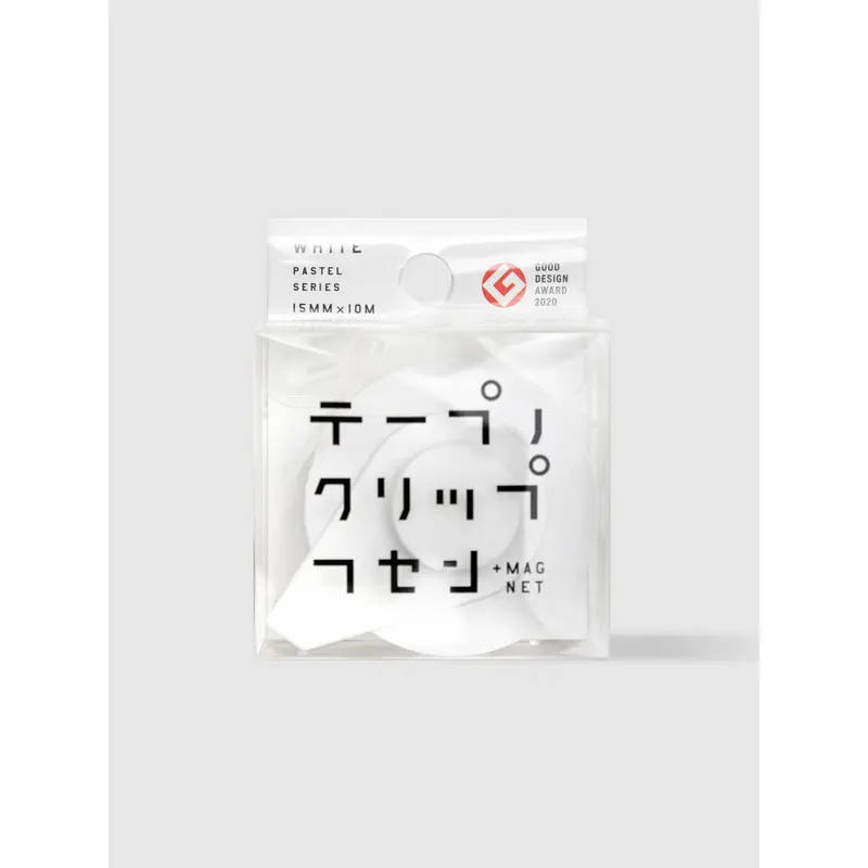 Yamato Clip Memo Tape + Magnet | Pastel Series | White