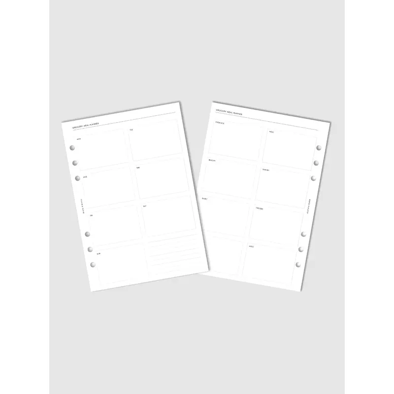 Grocery Meal Planner Inserts