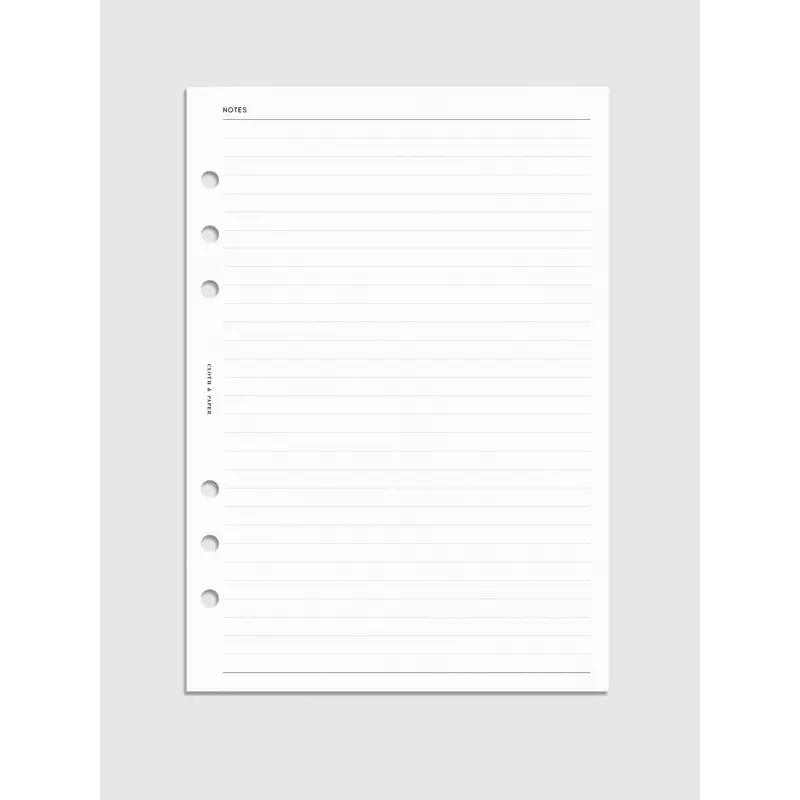 Lined Notes Planner Inserts