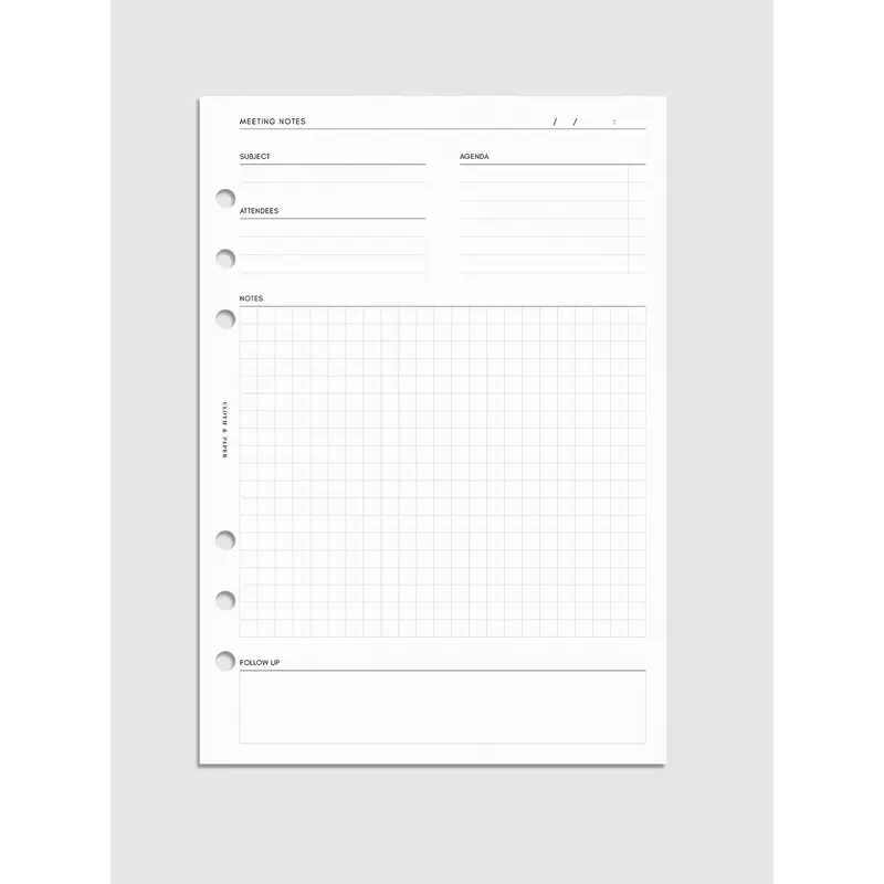Meeting Notes Planner Inserts