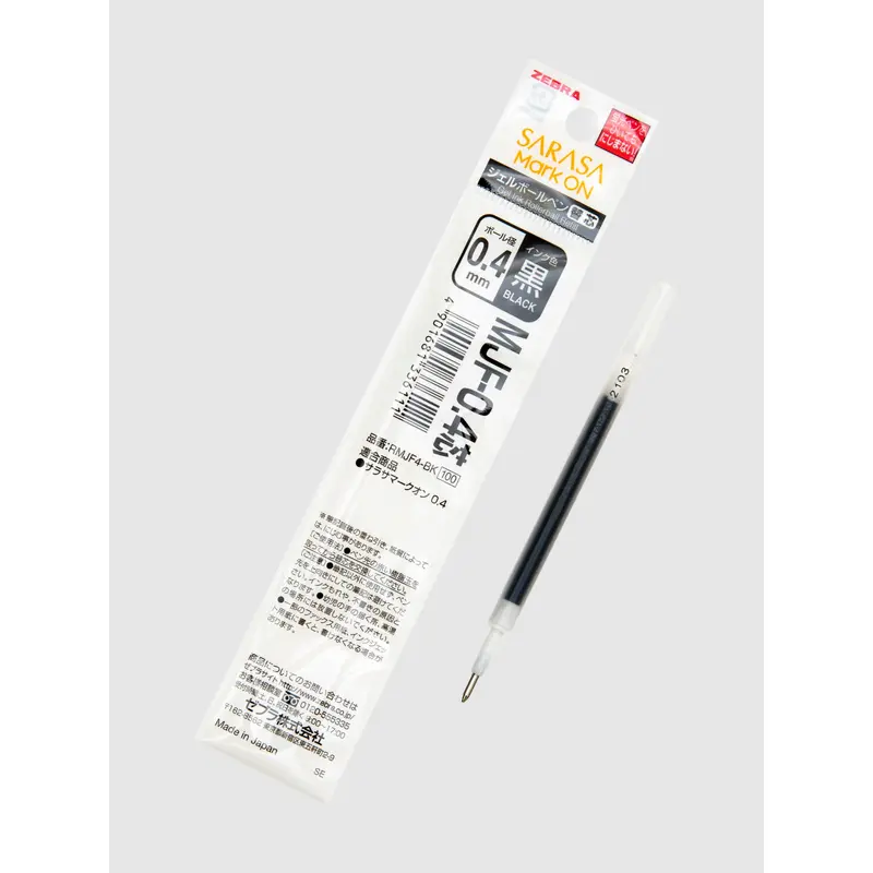Zebra Sarasa Mark ON Pen Refill | 0.4 mm | Black