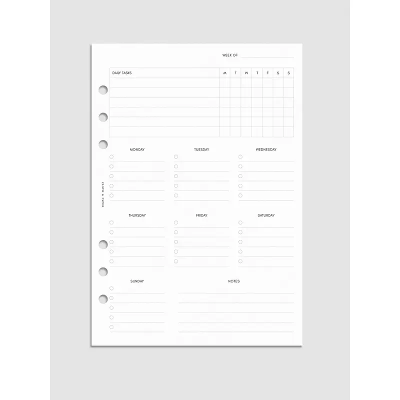 Cleaning Planner Inserts