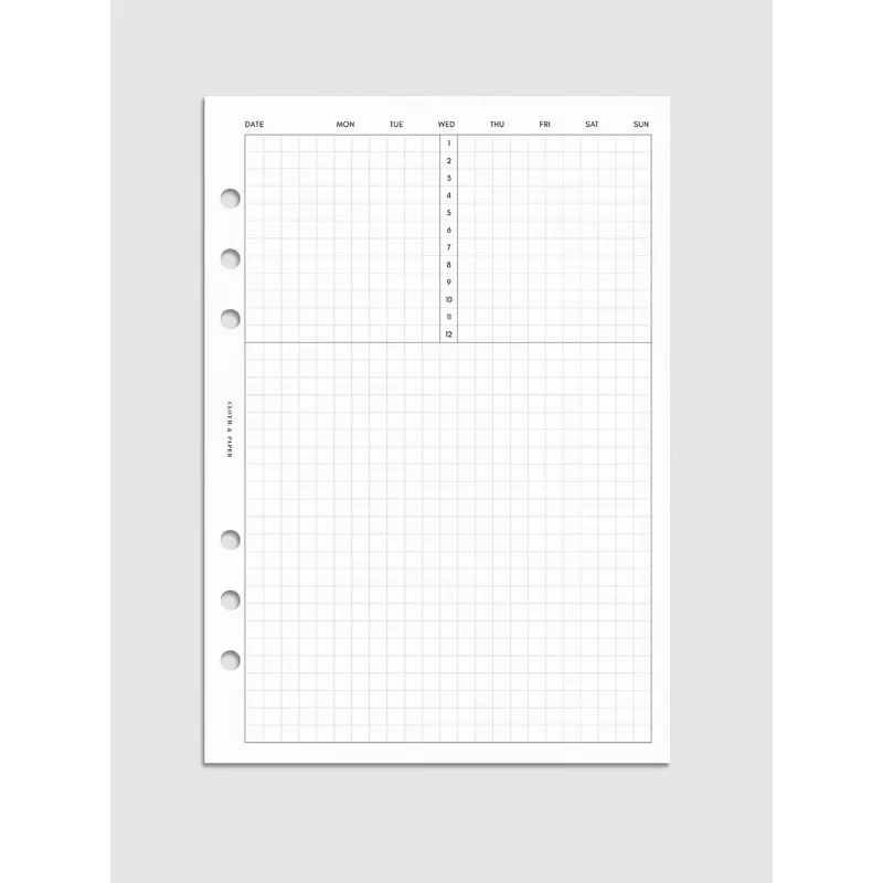 Daily Agenda Graph Inserts | Undated 24 Hours