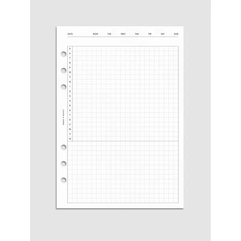 Daily Agenda Graph Inserts | Undated Horizontal