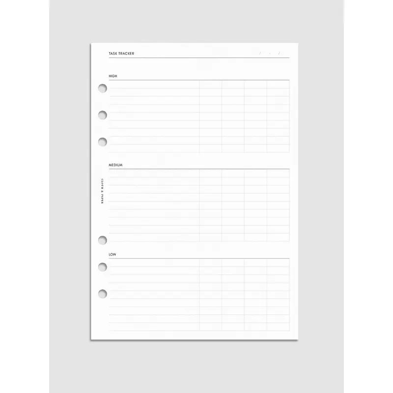 Kanban Task Tracker Planner Inserts