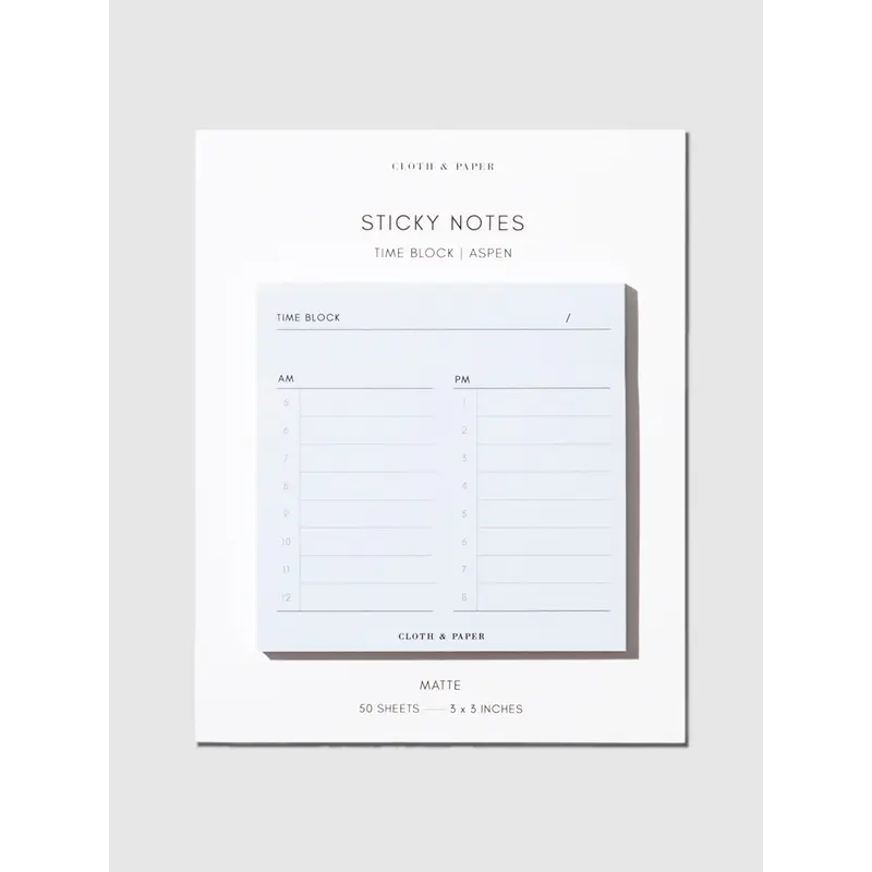 Time Block Sticky Note