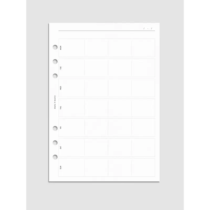 Weekly Block Planner Inserts