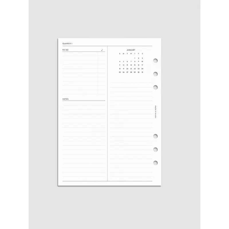 2026 Year Overview Planner Inserts