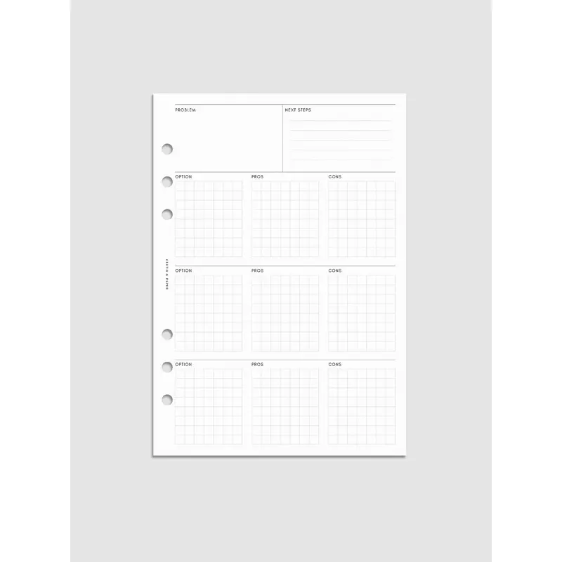 Decision Making Planner Inserts