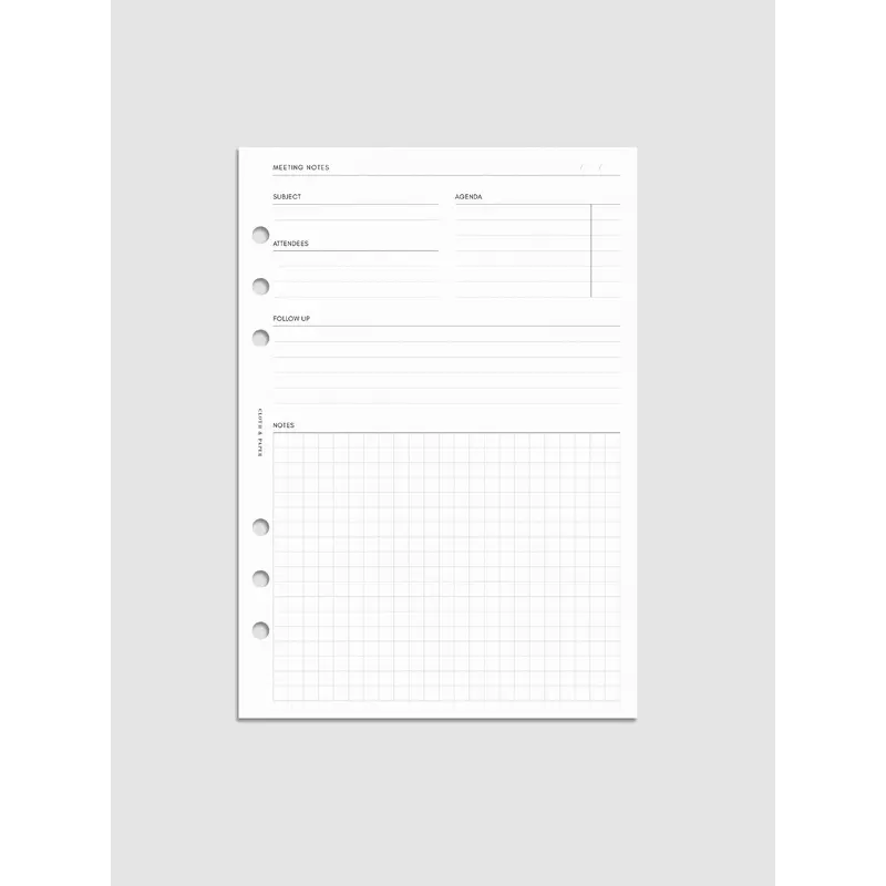 Extended Meeting Notes Planner Inserts