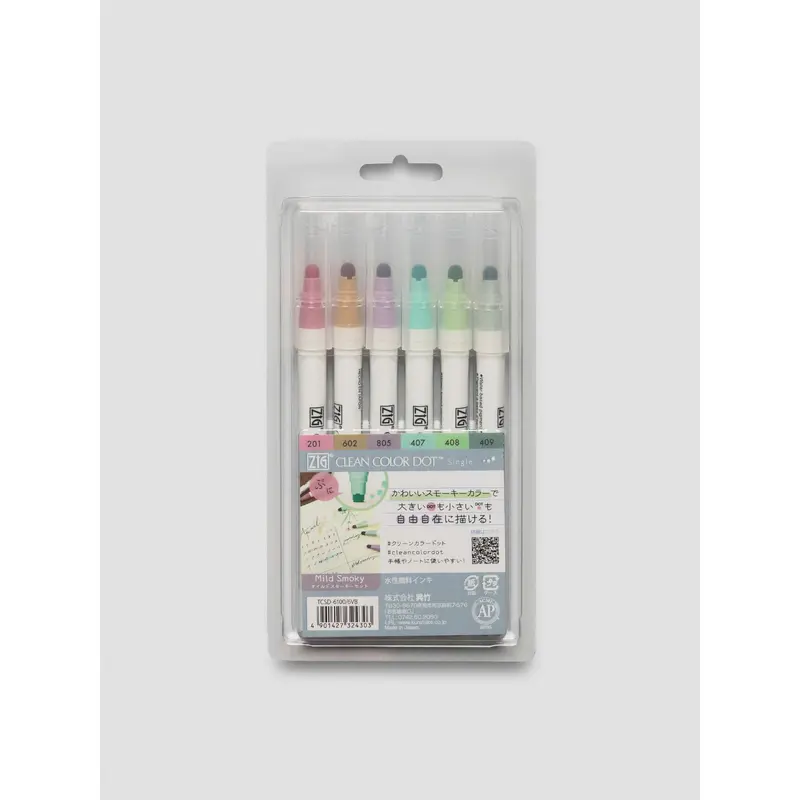 Kuretake ZIG Clean Color Dot Marker | Mild Smoky Set